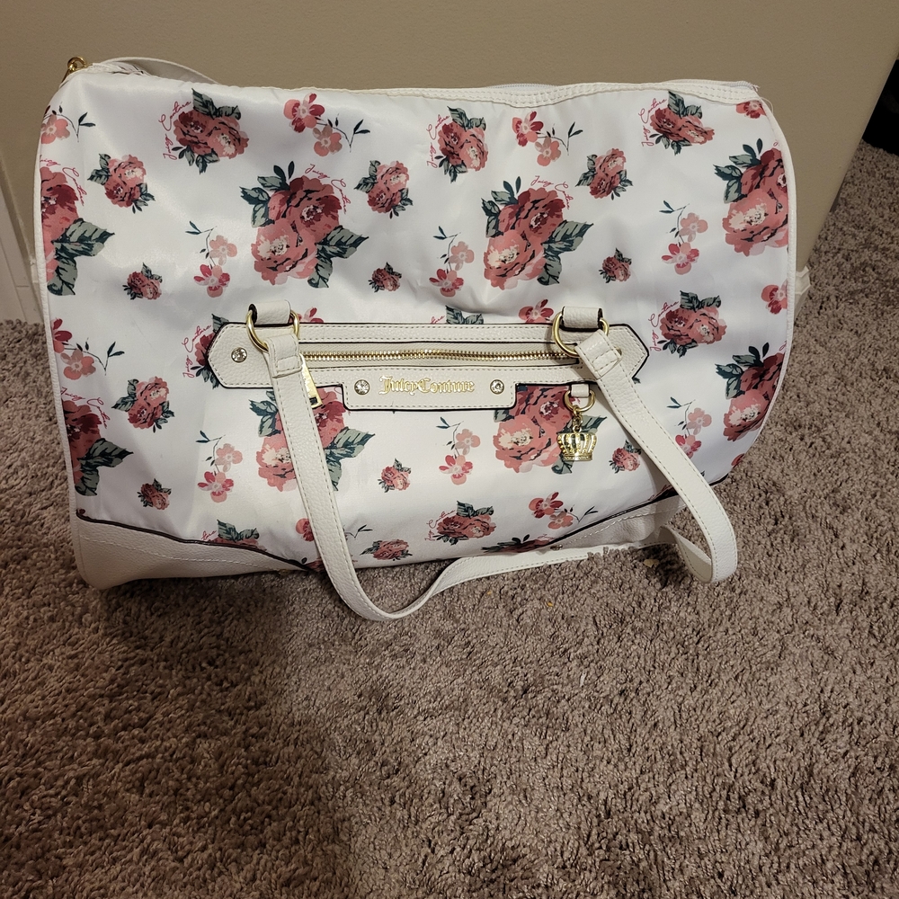 Floral White and Pink Women Bag